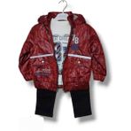 Asil Öztürk Baby & Kids Kız Erkek Bebek Çocuk Unisex Mont Sweat Kot Pantolon Kombin 3'lü Takım Alt Üst Tarz Cepli Ceket - Antrasit - Bordo - Siyah - 5 Yaş