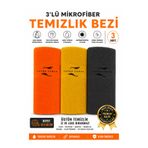 ASİL TİCARET 43X69 cm Yeni Nesil Mikrofiber Temizlik Bezi 3 Adet Sihirli Cam Ayna Mutfak Bezi