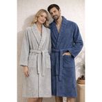 Asilex Home Collection Çift Kişilik Bornoz Takımı Pamuklu Kadın - Erkek Bornoz Seti Yumuşak ve Emici