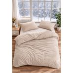 Asilex Home Collection Tek Kişilik Bej Nevresim Takımı Lastikli Çarşaflı Yumuşak Dokulu Nefes Alan Nevresim Seti