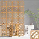 Asılı Oda Bölücü,, Ahşap Renkli Asma Bölücü Panel, 5 mm Kalınlığında Oyuk Ahşap Plastik Bölmeler, Oturma Odası, Ofis, Restoran için Oda Bölücü, 29 cm x 15 adet