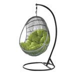 Asılı Yumurta Sandalye Minderi, Dış Mekan Veranda, Salıncak için, Kalın Rattan Koltuk Minderi, Yumuşak Hamak Pedi, Arka Yastık, İç Mekan, Ev, Bahçe için Yeşil (Yalnızca Minderler)