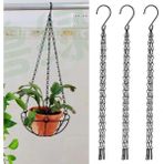 Asılı Zincir Ekici Çiçek 3 Parça Bahçe Pot Sepeti Yedek Demir + Kanca Seti (Yurt Dışından)