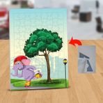 Asilmeydan 433203061 99 Parça Paten Yapan Pembe Fil Puzzle Yapboz Tablo