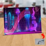 Asilmeydan 433227330 99 Parça Mor Işıklı Şehir Akşamı Puzzle Yapboz Tablo