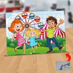 Asilmeydan 433238813 99 Parça Lunaparkta Neşeli Aile Puzzle Yapboz Tablo