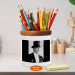 Asilmeydan 449732867 Silindir Şapkalı Kemal Atatürk Ahşap Seramik Kalemlik