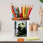 Asilmeydan 451706502 Gölgede Dinlenen Mustafa Kemal Atatürk Ahşap Seramik Kalemlik