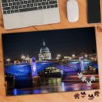Asilmeydan 455717625 240 Parça Gece Işıklı Şehir Köprüsü Puzzle Yapboz Tablo