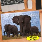 Asilmeydan 456552679 240 Parça Sevimli Fil Ailesi Puzzle Yapboz Tablo
