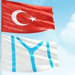 Asilmeydan 70X105CM Alpaka Kumaş Türk Bayrağı ve 100X150CM Raşel Kumaş Beyaz Kayı Boyu Iyı Sancak 2 Bayrak Set - Renkli
