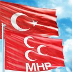 Asilmeydan 70X105CM Alpaka Kumaş Türk Bayrağı ve 70X105CM Raşel Kumaş Mhp Bayrağı 2 Bayrak Set - Renkli