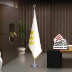 Asilmeydan Ak Hun Imp. Bayrağı-17 Eski Türk Devleti-Ofis-Toplantı Odaları -Direkli -Saçaklı Makam Bayrağı - Renkli