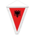 Asilmeydan Arnavutluk Çift Başlı Kartal Üçgen Flama Bayrak - Renkli