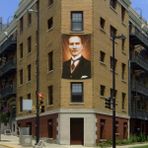 Asilmeydan Atatürk Portre Poster Cephe Bayrağı - 2x3 Metre - Renkli