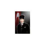 Asilmeydan Ay Yıldız - Kalpaklı Mustafa Kemal Atatürk Cephe Poster Bayrağı -2X3 metre