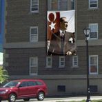Asilmeydan Ay Yıldız - Sivil Mustafa Kemal Atatürk Poster Cephe Bayrağı - 3x4,5 Metre - Renkli