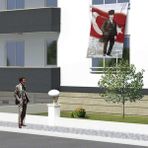 Asilmeydan Ay Yıldızlı Atatürk Poster Cephe Bayrak -150X225CM -1,5X2,25METRE - Renkli
