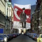 Asilmeydan Ay Yıldızlı Kalpaklı Gazi Mustafa Kemal Atatürk Poster Dış Cephe BAYRAK-4X6METRE - Renkli