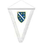 Asilmeydan Bosna - Hersek - Saten Hatıra Üçgen Flama Bayrak - Renkli