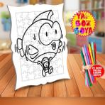 Asilmeydan Büyük Balık ve Sevimli Mantar Toad Çocuk Boyama Puzzle Tablo-27