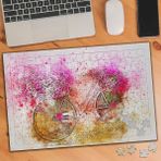 Asilmeydan Çiçekli Çizimsel Bisiklet 240 Parça 27x40 cm Puzzle Yapboz Tablo