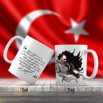 Asilmeydan Çift Yön Renkli Baş Öğretmen Mustafa Kemal Atatürk ve Unutulmayan Sözleri-Kupa Bardak