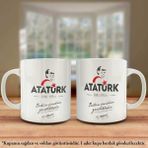 Asilmeydan Çift Yön Renkli Baskılı Mustafa Kemal Atatürk - Ay Yıldız Kupa Bardak