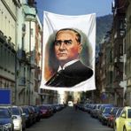 Asilmeydan Gazi Mustafa Kemal Atatürk Portre Cephe Poster Bayrak - 4x6 Metre - Renkli