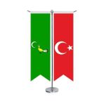 Asilmeydan Gazne Devleti Bayrağı 17 Eski Türk Devletleri ve Türkiye Kırlangıç Saten T Direk Masa Bayrağı 2'li