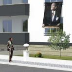 Asilmeydan Göğe Bakan Mustafa Kemal Atatürk Cephe Poster Bayrak 150X225CM - Renkli