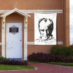 Asilmeydan Gülümseyen Gazi Mustafa Kemal Atatürk Silüeti K. Atatürk Imzalı Poster Bayrak 100X150 cm