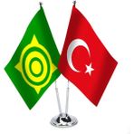 Asilmeydan Hakas Cumhuriyeti - Türkiye -Saten Masa Bayrağı - Renkli