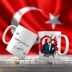 Asilmeydan İstikbal Göklerde-Ay Yıldız - Mustafa Kemal Atatürk - Atatürk'ün Sözleri -Kupa Bardak