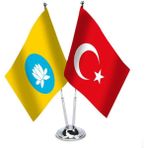 Asilmeydan Kalmuk Cumhuriyeti Türkiye Saten Masa Bayrağı