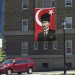 Asilmeydan Kalpaklı Gazi Mustafa Kemal Atatürk Türkiye Poster Bayrak, Tören, Kutlama Anma Bayrağı - 3x4,5 Metre - Renkli