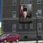 Asilmeydan Kalpaklı Mustafa Kemal Atatürk Cephe Poster Bayrak -300X450CM - 3x4,5 Metre - Renkli