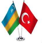 Asilmeydan Karakalpakistan Türkiye Saten Masa Bayrağı