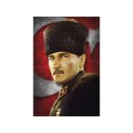 Asilmeydan Mavi Gözlü Kalpaklı Gazi Mustafa Kemal Atatürk Ay Yıldız Poster Cephe Bayrak 200 x 300 cm 2 x 3 Metre