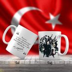Asilmeydan Mustafa Kemal Atatürk Halkıyla Beraber - Atatürk'ün Sözleri -Kupa Bardak