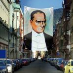 Asilmeydan Mustafa Kemal Atatürk Portre- Poster Dış Cephe Bayrağı - 4x6 Metre - Renkli