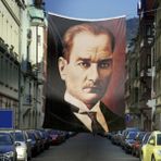 Asilmeydan Mustafa Kemal Atatürk Portre Poster Dış Cephe Bayrağı - 6x9 Metre - Renkli
