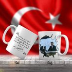 Asilmeydan Mustafa Kemal Atatürk Yatda Dinlenirken - Atatürk'ün Sözleri -Kupa Bardak