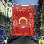Asilmeydan Osmanlı Sancak - Fetih Sancağı - Bayrak - Kelime I Tevhid - Besmele - Fetih ve Saff SURESI-600X900CM - Renkli