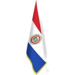 Asilmeydan Paraguay Bayrağı - Ofis-Makam-Toplantı Odaları - Saçaklı Makam Bayrağı - Renkli