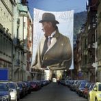 Asilmeydan Şapka- Palto - Modern Sivil Gazi Mustafa Kemal Atatürk - Portre Cephe Poster Bayrak-4x6 Metre - Renkli