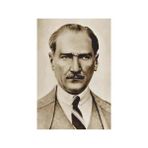 Asilmeydan Sivil Gazi Mustafa Kemal Atatürk - Portre -Modern Takım Elbiseli Cephe Poster Bayrak-4x6 Metre - Renkli