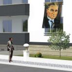 Asilmeydan Sivil Gazi Mustafa Kemal Atatürk Portre Poster Cephe Bayrağı - 1,5x2,25 Metre