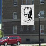 Asilmeydan Siyah-Beyaz Gazi Mustafa Kemal Atatürk Silüeti Poster Bayrağı- 3x4,5 Metre - Renkli