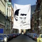 Asilmeydan Siyah-Beyaz Mustafa Kemal Atatürk Silüeti Poster Dış Cephe BAYRAK-4X6METRE - Renkli